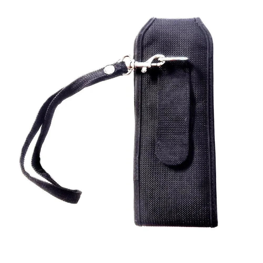 Men's Black Canvas Phone Case/Belt Holster ~ Detachable Strap ~ Expandable Sides